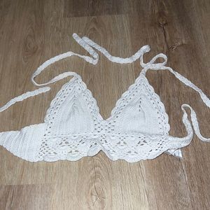 Boutique Lace crop tie top